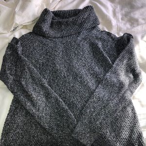 Grey cold shoulder turtle neck